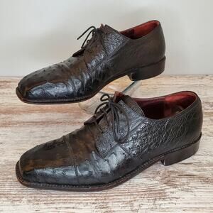 Monticelli Ostrich Leather Oxfords 9.5
